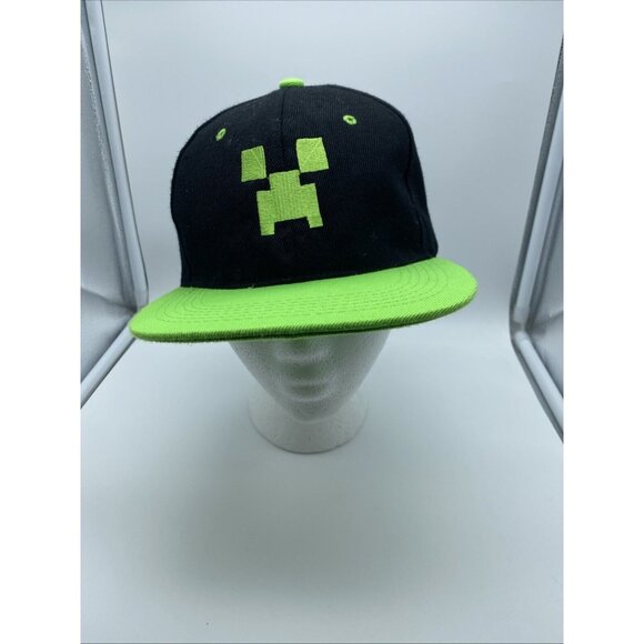 Minecraft Black Green Adjustable Baseball Cap Hat Snap-back Golden Lion OSFM - Picture 2 of 7